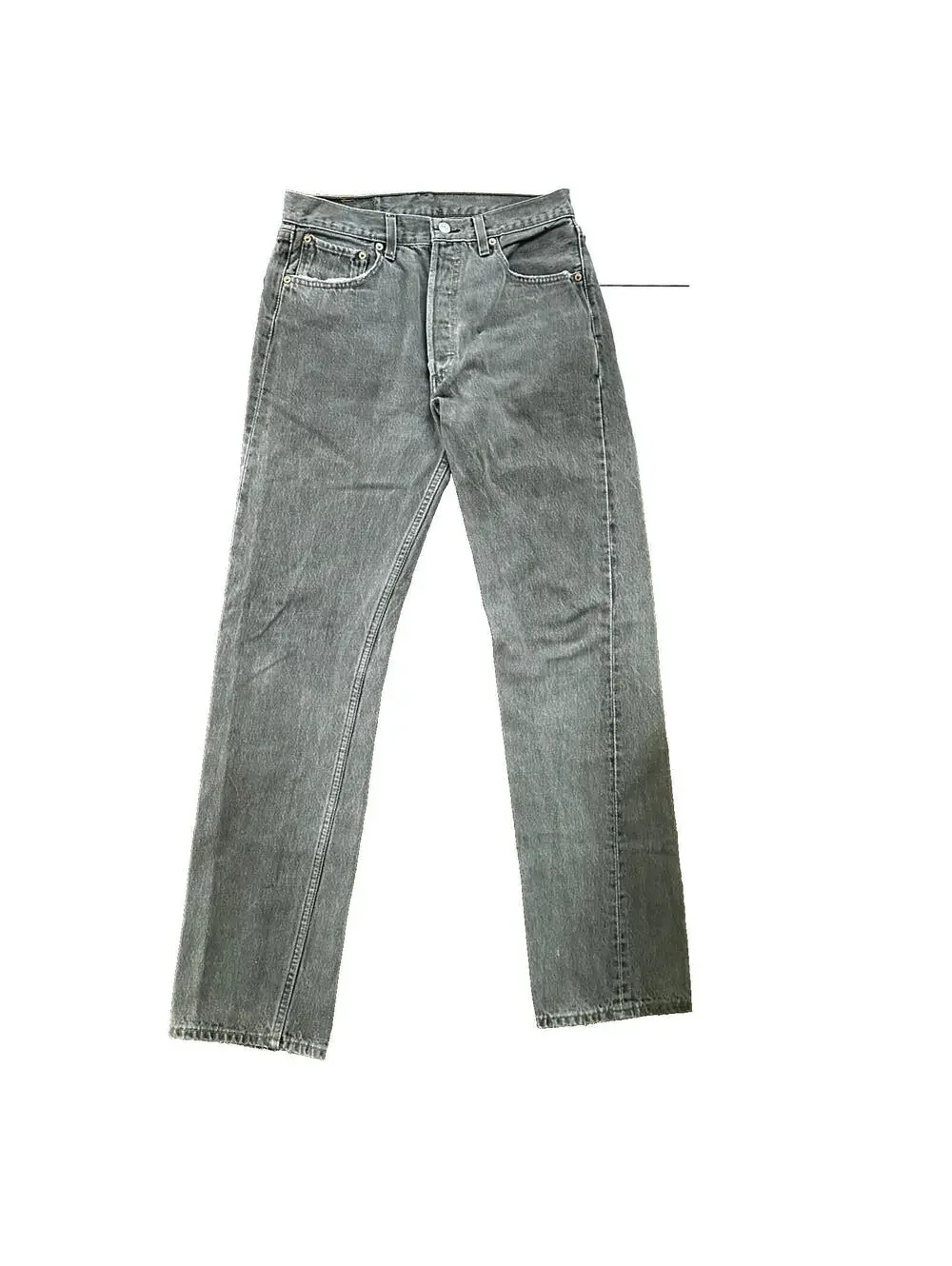 VTG 90s Levis 501 Button Fly 33x34 USA Tag Jeans Straight Wash Grey XX Act 30x32